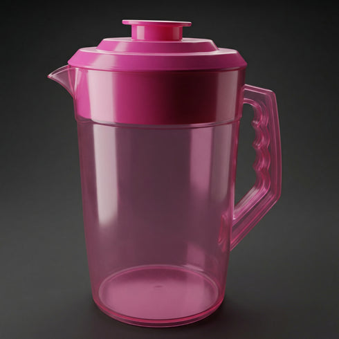 Jarra Rosa Policarbonato Con Tapa