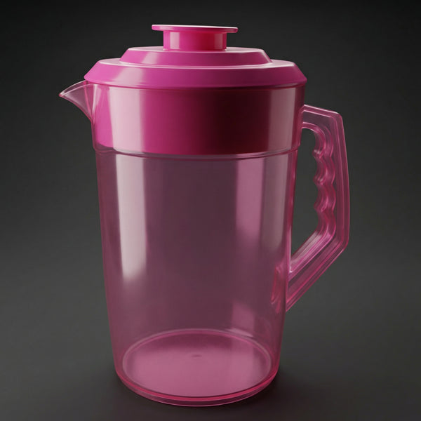 Jarra Rosa Policarbonato Con Tapa