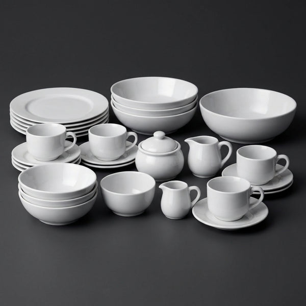 Vajilla 4 Personas (Platos Trinche, Soper, Ensaladero, Cafetero, Tazon, Azucarera, Jarra Individual, Taza)