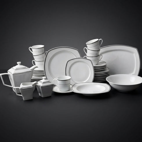 Vajilla 8 Personas (Platos Trinche, Soper, Ensaladero, Cafetero, Tazon, Azucarera, Jarra Individual, Taza)