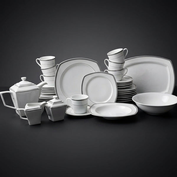 Vajilla 8 Personas (Platos Trinche, Soper, Ensaladero, Cafetero, Tazon, Azucarera, Jarra Individual, Taza)