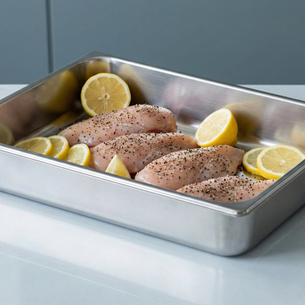 Charola Rectangular De Acero Inoxidable Para Horno