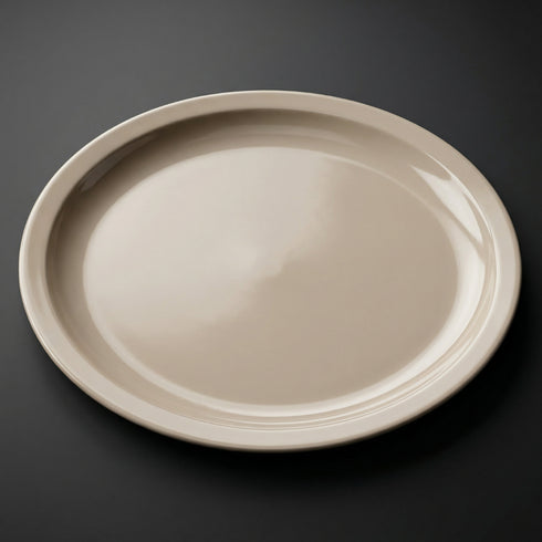 Plato Oval De Loza Color Blanco